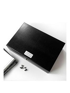 Treat Republic Personalised Watch & Cufflink Box - A Treasured Gift, Black, Women