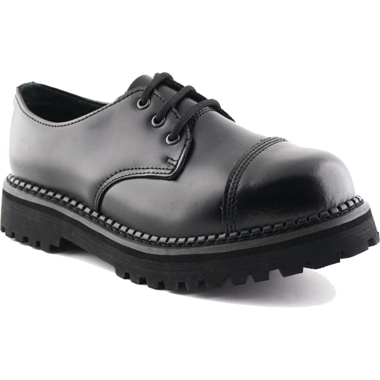 (Black, UK 13 / EU 47) Grinders Boxer CS Mens Womens Black Chunky Gibson Shoe