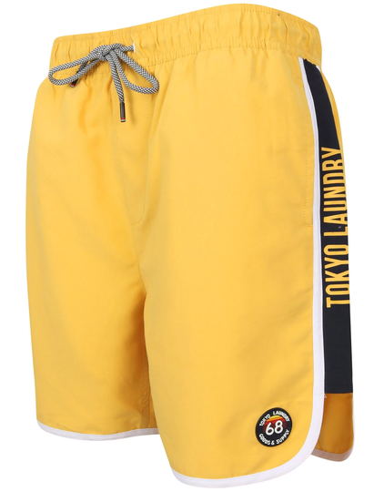 Swim Shorts Haunani Runner Swim Shorts with Side Panels In Yolk Yellow - Tokyo Laundry / S - Tokyo Laundry