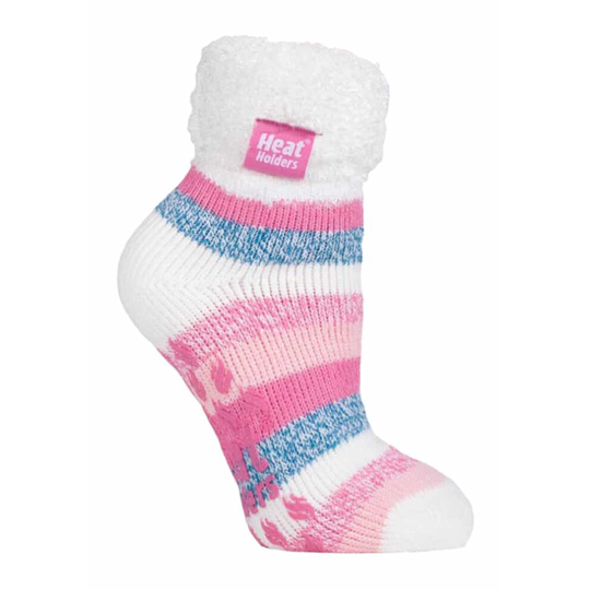 (4-8 UK, HHL01) Ladies Non Slip Thermal Low Cut Ankle Slipper Bed Socks with Grips
