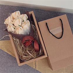 Creative Valentine's Day Immortal Flower 7 Rose Soap Flower Gift Box Birthday Gift 26cm16cm10cm Lightinthebox