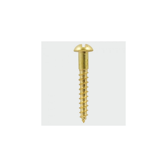 TIMco 00834RBS Brass Woodscrew Slotted Round 8 x 3/4" Box of 200