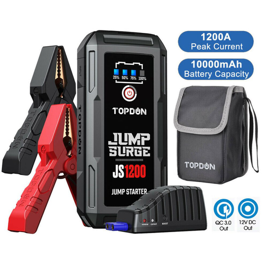 Topdon JUMPSURGE1200 Jump Starter Portable Car Battery Pack, 12V Lithium Battery Charger
