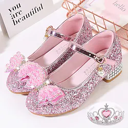 Princess Shoes Masquerade Girls' Movie Cosplay Sequins Rosy Pink Silver Blue Shoes Halloween Children's Day Masquerade Lightinthebox