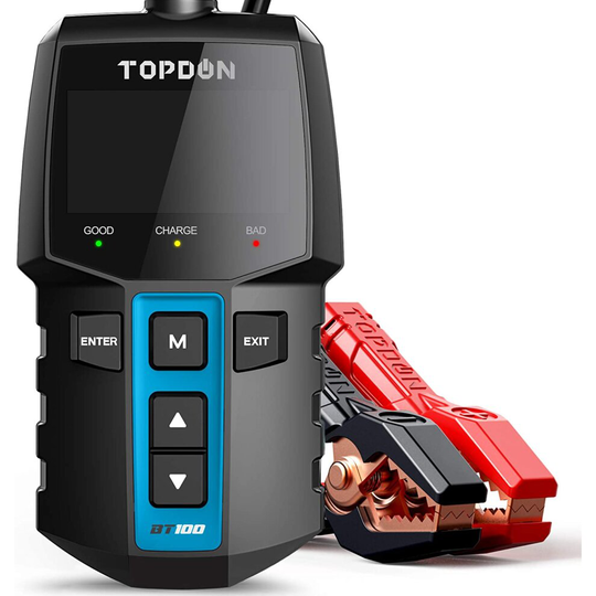 Car Battery Tester 12V Load Tester, Topdon BT100 100-2000 CCA Automotive Alternator Analyzer