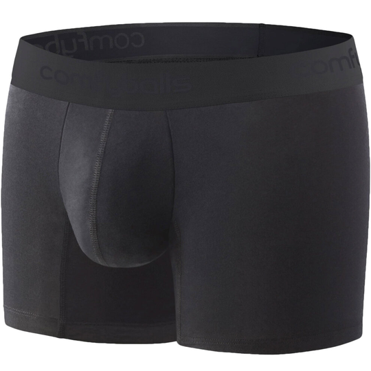(3XL, Black No Show) Comfyballs Mens Long Cotton Ultimate Comfort Super Soft Boxer Shorts Briefs