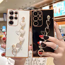 Phone Case For Samsung Galaxy Back Cover A53 A33 A13 S22 Ultra Plus S21 FE S20 A52 Plating Full Body Protective Four Corners Drop Resistance Heart Solid Colored TPU Lightinthebox