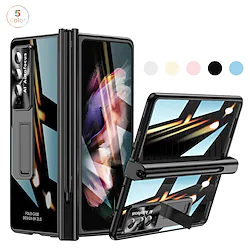 Phone Case For Samsung Galaxy Flip Z Fold 4 Z Fold 3 Bumper Frame Pencil Holder Flip Solid Colored TPU Lightinthebox