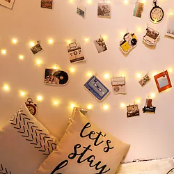 LED Photo Clip String Lights 5M50LEDS/10M100LEDS Photo Fairy Lights Indoor with Clips Battery Powered Cooper Wire Hanging String Photo Display for Bedroom Birthday Wedding Party Christmas Decorations Lightinthebox