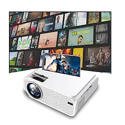 Factory Outlet E08 LED Projector Home Theater Sync Smartphone Screen 1080P (1920x1080) 3000 lm Compatible with iOS and Android HDMI USB TF Lightinthebox
