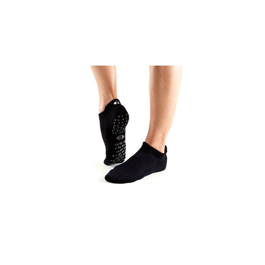 (M) Tavi Noir Savvy Grip Sole Socks Low Rise Yoga Pilates Dance Barre - Ebony