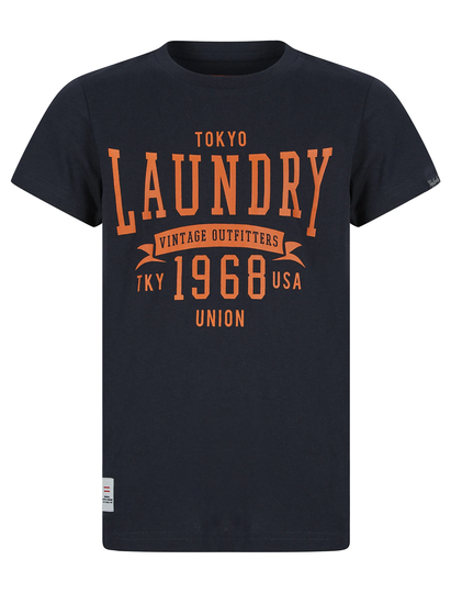 T-Shirts Boys Elon Motif Cotton T-Shirt in Sky Captain Navy - Kids / 3-4 Years - Tokyo Laundry