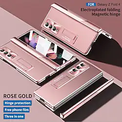 Phone Case For Samsung Galaxy Full Body Case Magnetic Adsorption Z Fold 4 Z Fold 3 and Screen Protector Full Body Protective Camera Lens Protector Transparent PC Metal Lightinthebox