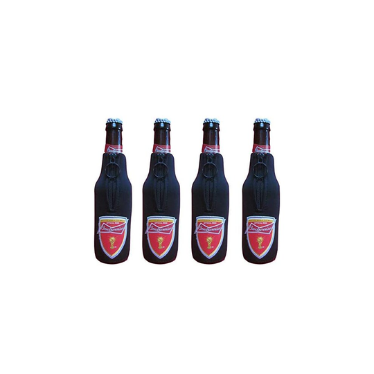 Budweiser 330ml Lager Beer Bottle Cooler Sleeves Drink Coolie with Zipper Neoprene Insulated Cover Set of 4