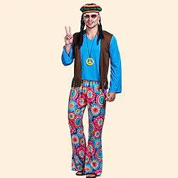 Disco 1960s Hippie 1970s Disco Party Costume Masquerade Men's Costume Vintage Cosplay Party / Evening Long Sleeve Vest Masquerade / Top / Pants / Top / Pants Lightinthebox