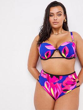 Figleaves Curve Bikini Bottom, Floral, Size 16, Women