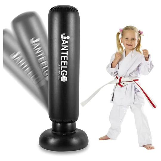 Inflatable Boxing Punch Bag Free-standing -JanTeelGO 150cm Free Standing Punch Bag, Boxing Punching Bag Indoor/Outdoor for Kids Adults-0.4mm
