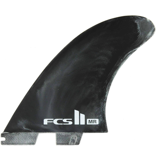 FCS II MR PC X-Large Tri Twin Surfboard Fins in Black/White Swirl