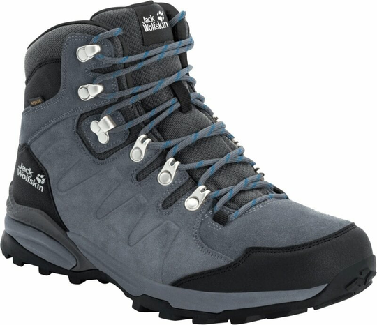 Jack Wolfskin Mens Outdoor Shoes Refugio Texapore Mid Grey/Black 44