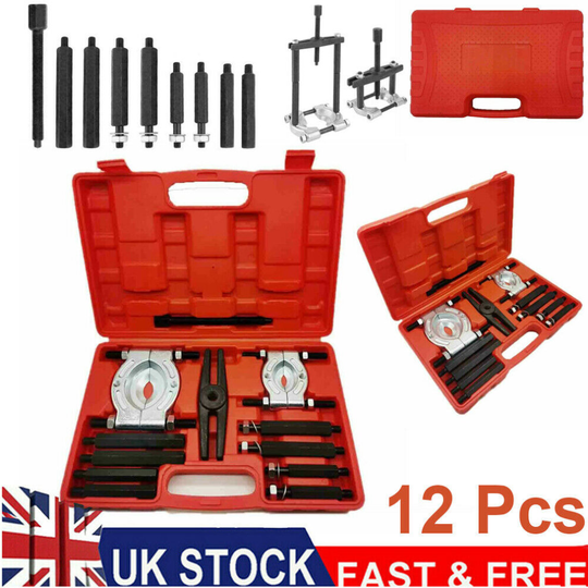 12 Pcs Heavy Duty Bearing Puller Splitter Separator Set Wheel Removal