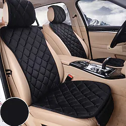 2PCS Universal Front Car Seat Cover Four Seasons Auto Interior Accessories Flocking Cloth Cushion Car Seat Protector Easy to Install with Built-in Storage Pockets Keep Warm Lightinthebox