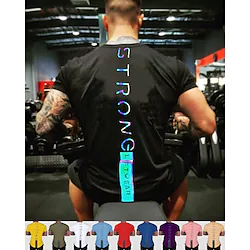 Men's Running T-Shirt Workout Shirt Short Sleeve Tee Tshirt Athletic Athleisure Cotton Breathable Soft Fitness Running Walking Sportswear Activewear Black White Yellow Lightinthebox