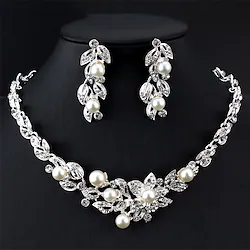 1 set Bridal Jewelry Sets For Women's White Party Wedding Gift Imitation Pearl Rhinestone Alloy Classic Flower / Engagement Lightinthebox