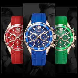 LIGE Fashion Luxury Men Watches Silicone Sport Quartz Watch Chronograph Waterproof Steel Band Wristwatch Lightinthebox