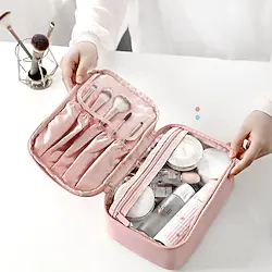 Makeup bag and Jewelry Bag for Women 2 in 1 Travel Make Up Bag Organizer with Compartments Portable Waterproof Makeup Case for Cosmetics Brushes Necklaces Earrings Bracelets Toiletry Lightinthebox