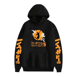 Inspired by Haikyuu Karasuno High Cosplay Costume Hoodie Cartoon Harajuku Graphic Kawaii Hoodie For Men's Women's Adults' Hot Stamping 100% Polyester Lightinthebox