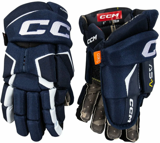 CCM Hockey Gloves Tacks AS-V JR 12 Navy/White