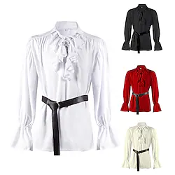 Prince Retro Vintage Medieval 17th Century Cosplay Costume Masquerade Men's Flounced Costume Vintage Cosplay Event / Party Long Sleeve Top Halloween Lightinthebox