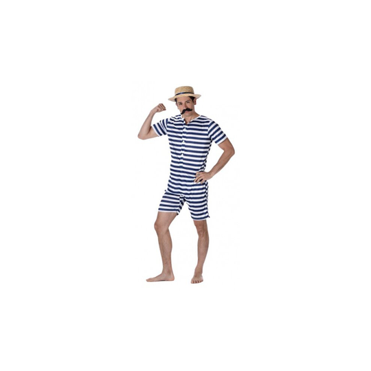 costume 20'Men's swimsuit polyester blue/white mt L