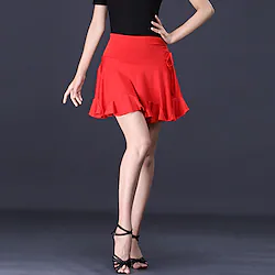 Latin Dance Skirts Solid Women's Performance Daily Wear High Milk Fiber Lightinthebox