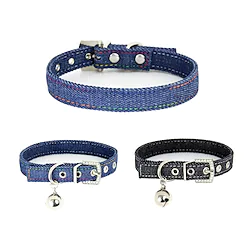 2 Pcs Ins Fashion Korean Style Cowboy Bell Collar Pet Neck Collar Small and Medium Dog Collar Cat Neck Lightinthebox