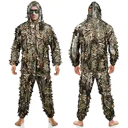 Men's Ghillie Suit 3D Leafy Hunting Suit Lightweight Hooded Camouflage Gilly Breathable Hunting Jacket Pants Lightinthebox