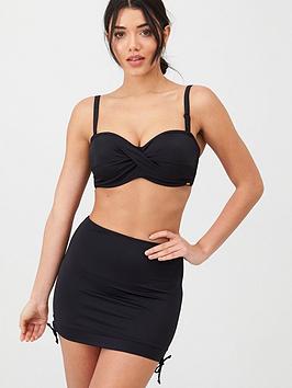 Panache Anya Riva Skirted Bikini Pant - Black, Black, Size 8, Women