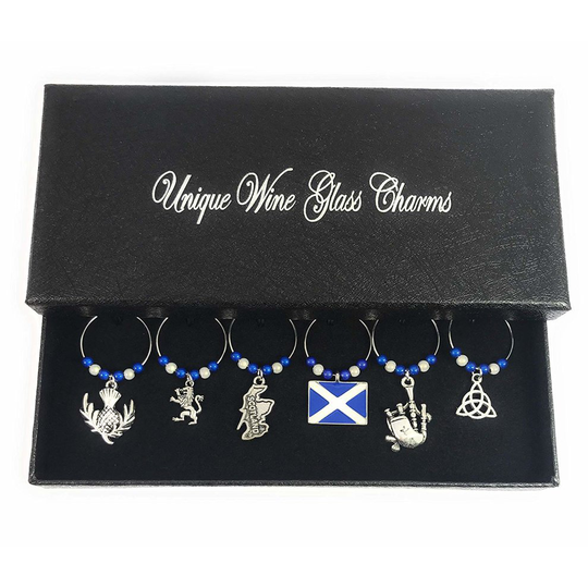 Scottish / Scotland Wine Glass Charms with Gift Box