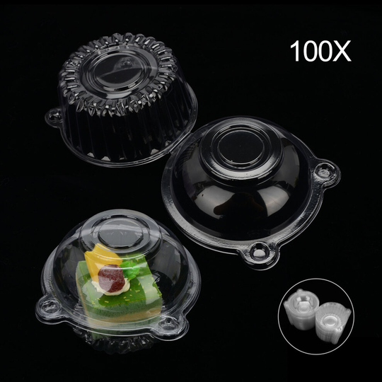 Cupcake Holder Clear Plastic Muffin Cupcake Case Domes Box Pods Hinged