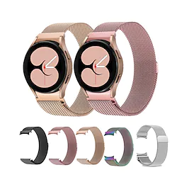 2 PCS Smart Watch Band for Samsung Galaxy Watch 5 40/44MM Watch 5 Pro 45MM Watch 4 Classic 42/46mm Watch 4 40/44mm 20mm Stainless Steel Smartwatch Strap Waterproof Adjustable Breathable Milanese Loop Lightinthebox
