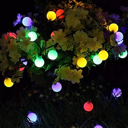 Outdoor Solar String Light Solar LED String Lights Matte Bulb Warm White Colorful White 8 Mode Outdoor Waterproof 7M 50LEDs Fairy Lights Christmas Wedding Holiday Decoration Lights Garden Light Lightinthebox