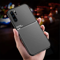 Magnetic Car Phone Case for Huawei P40 P30 P20 Pro Lite Mate 40 Nova Magnet Plate Shockproof Hybrid Silicone Stripe Pattern Anti-Slip Shockproof Soft TPU Silicone Bumper Case Cover Lightinthebox