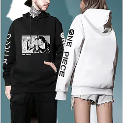 Inspired by One Piece Monkey D. Luffy Hoodie Cartoon Manga Anime Harajuku Graphic Kawaii Hoodie For Men's Women's Unisex Adults' Hot Stamping Polyester / Cotton Blend Lightinthebox
