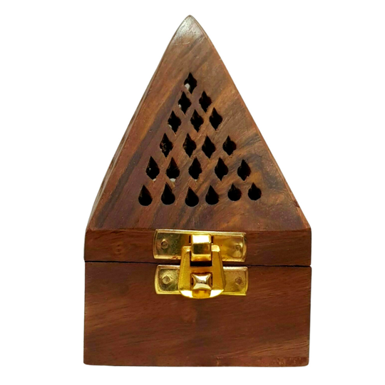 (Lobandan 3 inches) Pyramid Wooden Incense Burner Lobandan - Comes in 3 Sizes