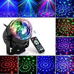 Projection lamp night light Led Disco Light Music Sound Activated Stage Lights Mini Rotating Laser Projector Christmas Party Show Effect Lamp with Control Lightinthebox