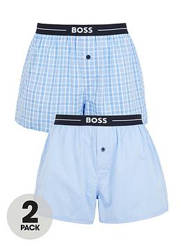 Boss Bodywear 2 Pack Woven Boxer - Open Blue
