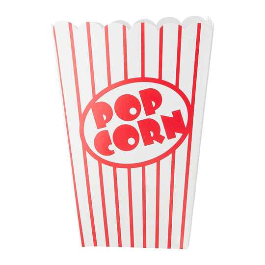 (Popcorn Boxes (8pcs)) Popcorn Bags Red and White Striped Pop Corn Flat Bottom Bags for Family Movie Night, Gift, Cinema Theater, Party or Game Suppli