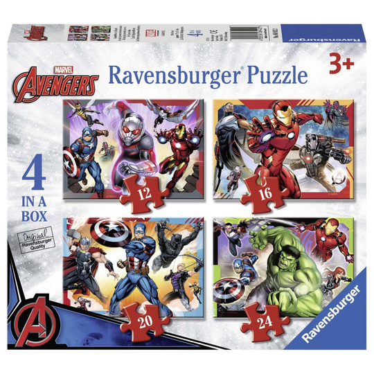 Ravensburger Marvel Avengers 4 in a Box (12, 16, 20, 24pc) Jigsaw Puzzles