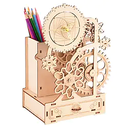 3D Wooden Puzzle Wheel of Fortune Model Building Kits Rotating Music Box Pen Holder Christmas Birthday Gift for Kids Girls Daughter Wife Girlfriend Lightinthebox