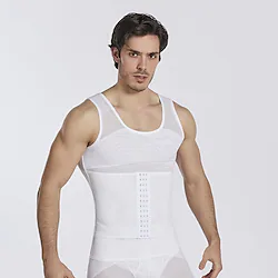 Men's Yoga Top Sleeveless Vest / Gilet Fall Mesh Tummy Control Help to lose weight Breathable Home Workout Yoga Fitness Sportswear Activewear White Black / Tank Top / Gym Workout / Stretchy Lightinthebox
